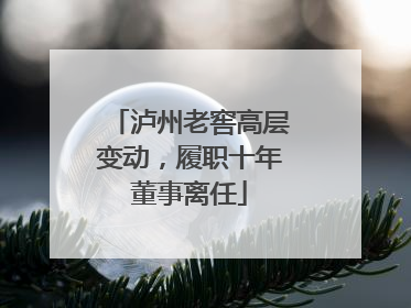 泸州老窖高层变动，履职十年董事离任