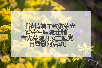 浓情端午致敬荣光 省荣军医院赴荆门市光荣院开展主题党日暨慰问活动