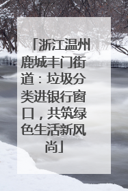 浙江温州鹿城丰门街道：垃圾分类进银行窗口，共筑绿色生活新风尚