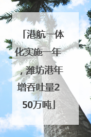 港航一体化实施一年，潍坊港年增吞吐量250万吨