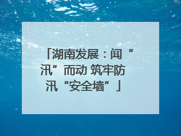 湖南发展：闻“汛”而动 筑牢防汛“安全墙”