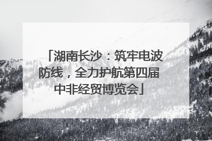 湖南长沙：筑牢电波防线，全力护航第四届中非经贸博览会