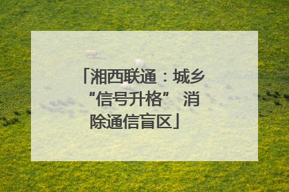 湘西联通：城乡“信号升格” 消除通信盲区