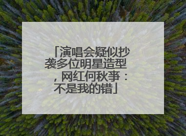演唱会疑似抄袭多位明星造型，网红何秋亊：不是我的错