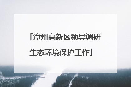漳州高新区领导调研生态环境保护工作
