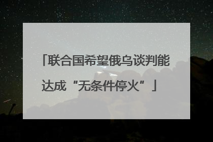 联合国希望俄乌谈判能达成“无条件停火”