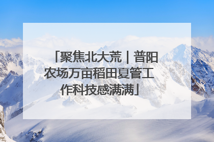 聚焦北大荒｜普阳农场万亩稻田夏管工作科技感满满
