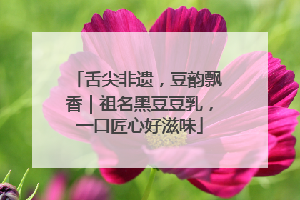 舌尖非遗，豆韵飘香｜祖名黑豆豆乳，一口匠心好滋味