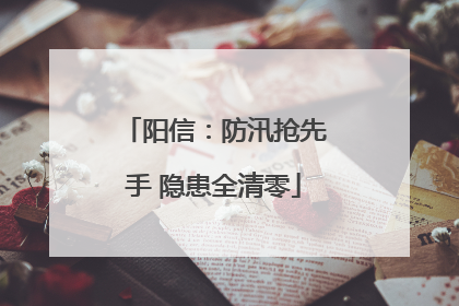 阳信：防汛抢先手 隐患全清零