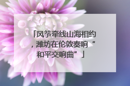 风筝牵线山海相约，潍坊在伦敦奏响“和平交响曲”