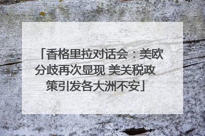 香格里拉对话会：美欧分歧再次显现 美关税政策引发各大洲不安