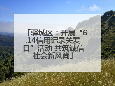 驿城区：开展“6.14信用记录关爱日”活动 共筑诚信社会新风尚