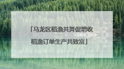马龙区稻渔共舞促增收 稻渔订单生产共致富