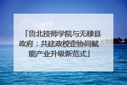 鲁北技师学院与无棣县政府：共建政校企协同赋能产业升级新范式