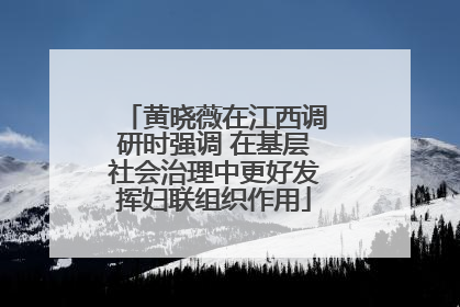 黄晓薇在江西调研时强调 在基层社会治理中更好发挥妇联组织作用