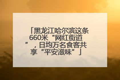 黑龙江哈尔滨这条660米“网红街道”，日均万名食客共享“平安滋味”