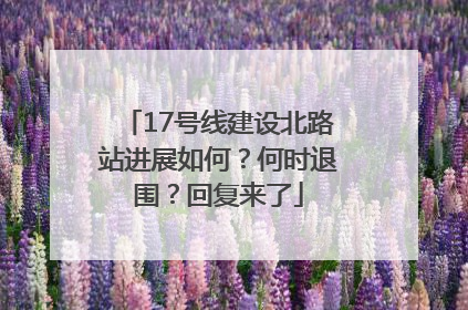 17号线建设北路站进展如何？何时退围？回复来了