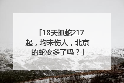 18天抓蛇217起，均未伤人，北京的蛇变多了吗？
