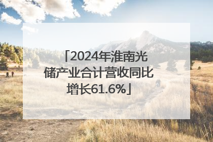 2024年淮南光储产业合计营收同比增长61.6%