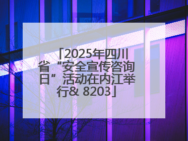 2025年四川省“安全宣传咨询日”活动在内江举行& 8203