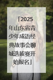 2025年山东省青少年成语经典故事会聊城选拔赛开始报名