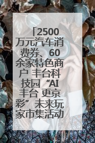 2500万元汽车消费券、60余家特色商户 丰台科技园“AI丰台 更京彩”未来玩家市集活动正式开幕