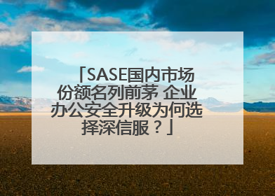 SASE国内市场份额名列前茅 企业办公安全升级为何选择深信服？